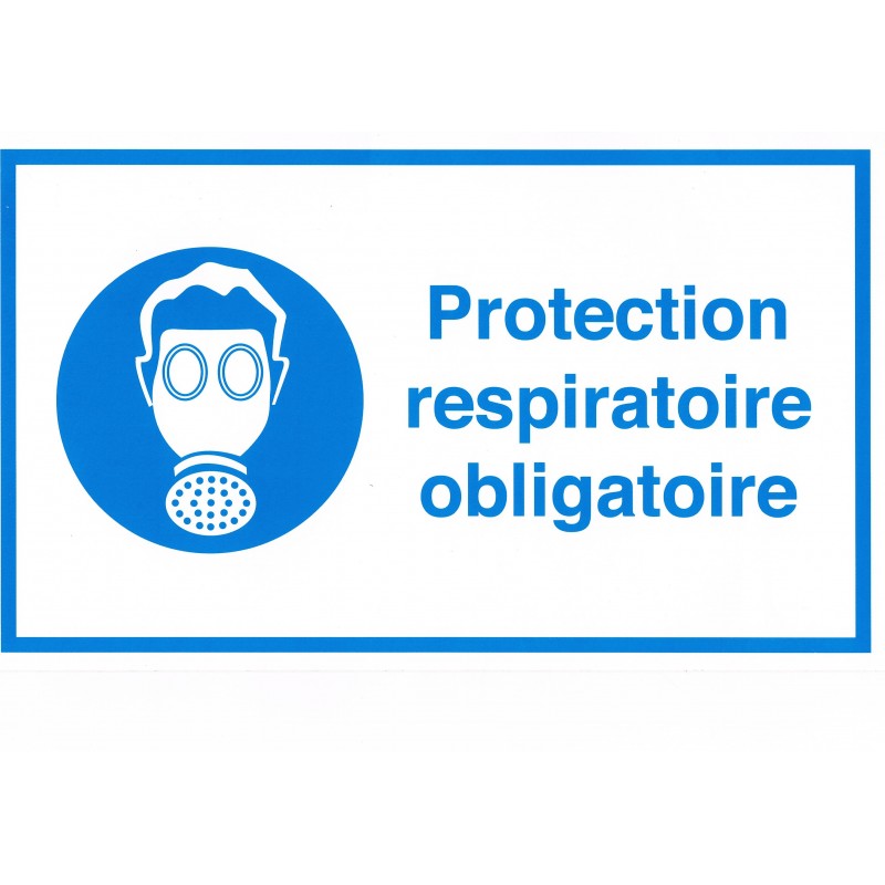 Etiquette protection respiratoire obligatoire 20×20 cm