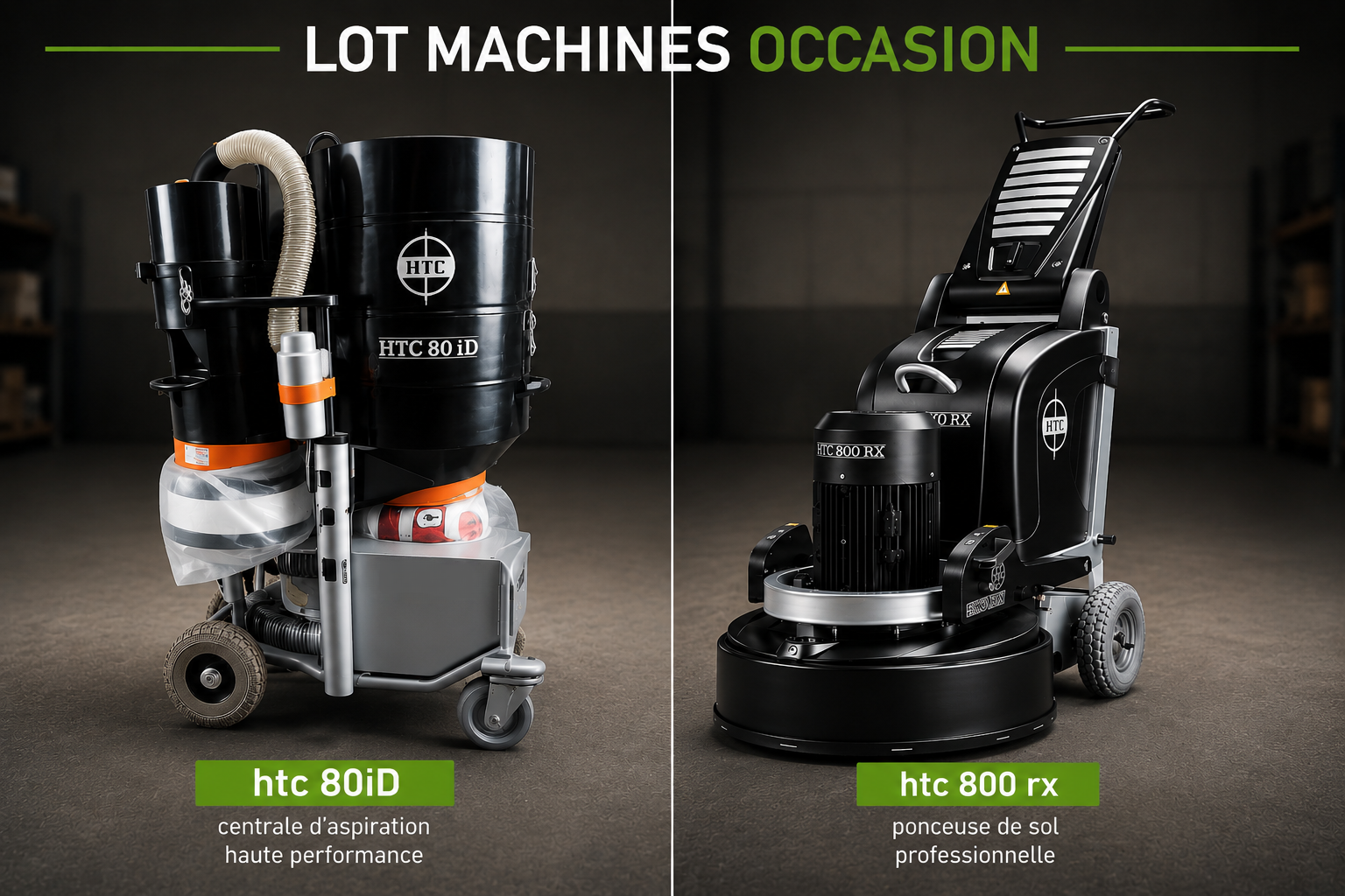 Lot Machine à surfacer Htc 800 rx + Centrale d’aspiration HTC 80iD – OCCASION